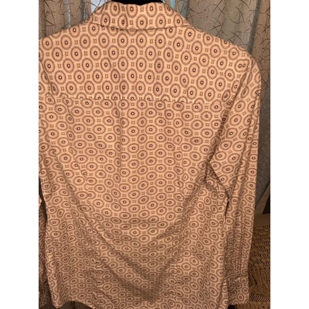 J.Crew Haberdashery Geometric Print Button-Up Shirt‎ Small Beige Tan Cotton